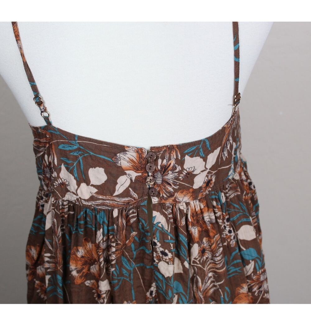 Natural Life Maxi Dress Womens XL Brown Floral Boho Beach Prairie Festival - Picture 7 of 9
